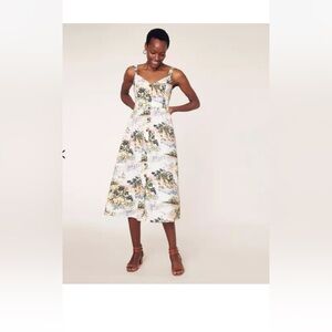 NWT OASIS PALM MIDI DRESS